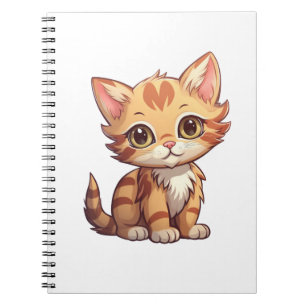 Cartoon Cat Illustration Notizblock