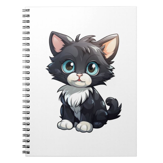 Cartoon Cat Illustration Notizblock (Vorderseite)