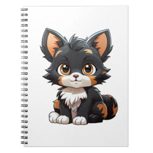 Cartoon Cat Illustration Notizblock