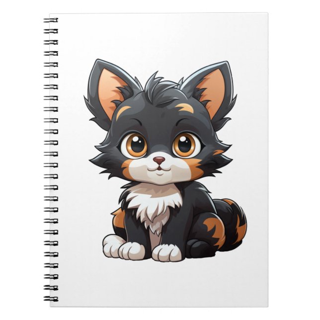 Cartoon Cat Illustration Notizblock (Vorderseite)