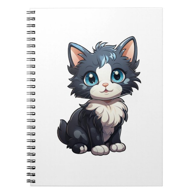 Cartoon Cat Illustration Notizblock (Vorderseite)