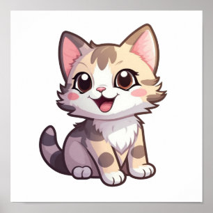 Cartoon Cat Illustration Poster