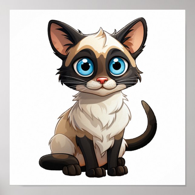 Cartoon Cat Illustration Poster (Vorne)