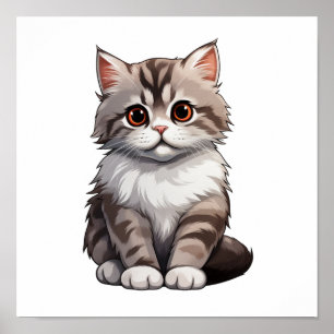 Cartoon Cat Illustration Poster