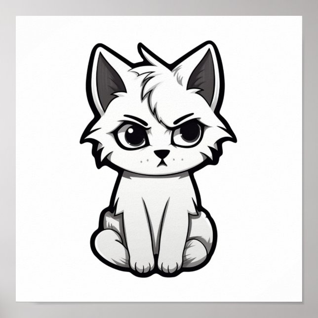 Cartoon Cat Illustration Poster (Vorne)