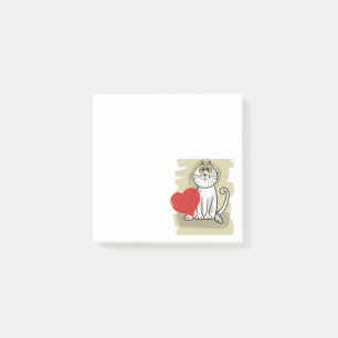 Cartoon Cat Post-it Klebezettel