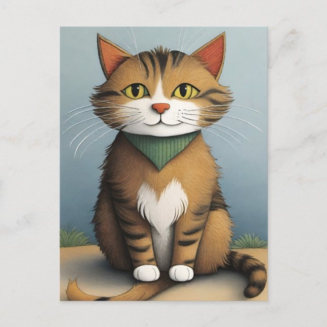 Cartoon Cat Postkarte (Vorderseite)