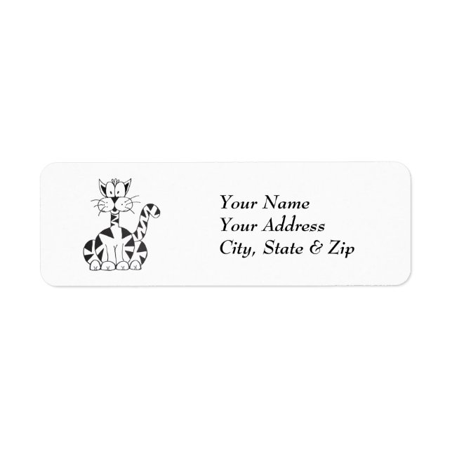 Cartoon Cat Return Address Labels (Vorne)