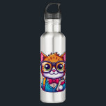 Cartoon Cat Water Bottle – Funny Back to School Edelstahlflasche<br><div class="desc">Stay hydrated with this cute cartoon cat bottle! Fun and nerdy Back to School design,  great for students,  teachers,  and cat lovers on the go.</div>