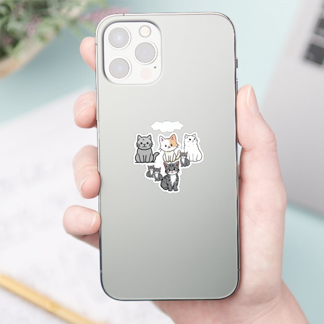 Cartoon Cats Aufkleber (Telefon)