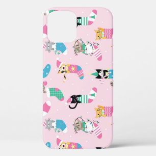 Cartoon Cats Weihnachten Nahtloses Muster Case-Mate iPhone Hülle