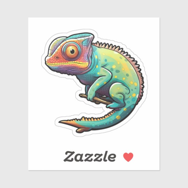 Cartoon Chameleon Aufkleber (Blatt)