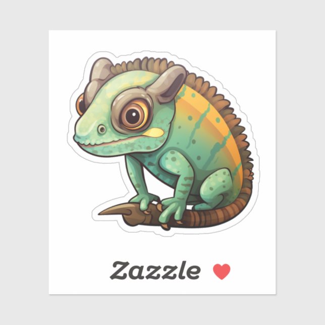 Cartoon Chameleon Aufkleber (Blatt)
