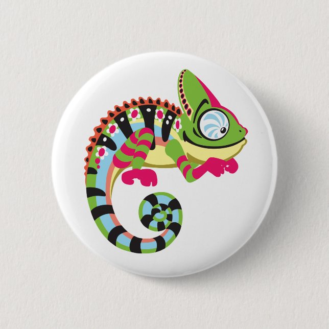 Cartoon Chameleon Button (Vorderseite)