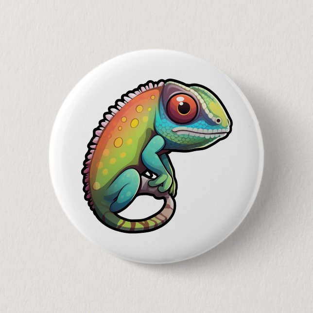 Cartoon Chameleon Button (Vorderseite)