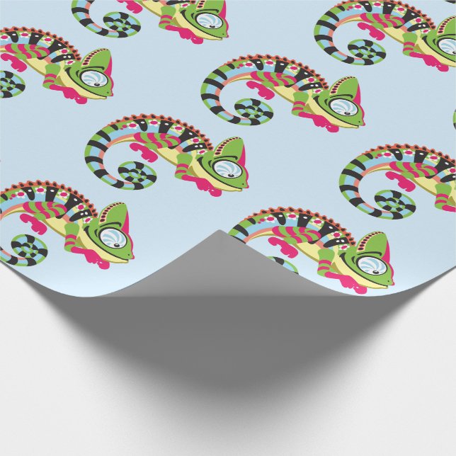 Cartoon Chameleon Geschenkpapier (Ecke)