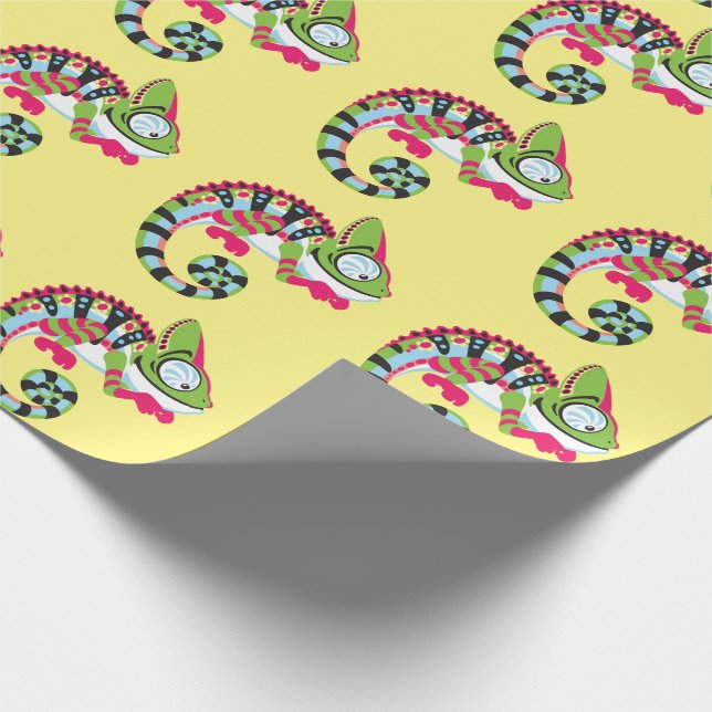 Cartoon Chameleon Geschenkpapier (Ecke)