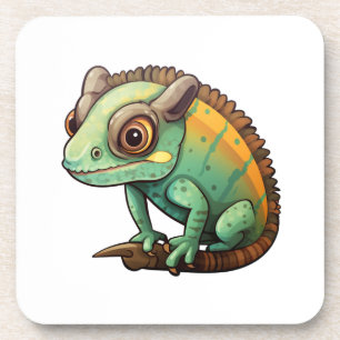 Cartoon Chameleon Getränkeuntersetzer