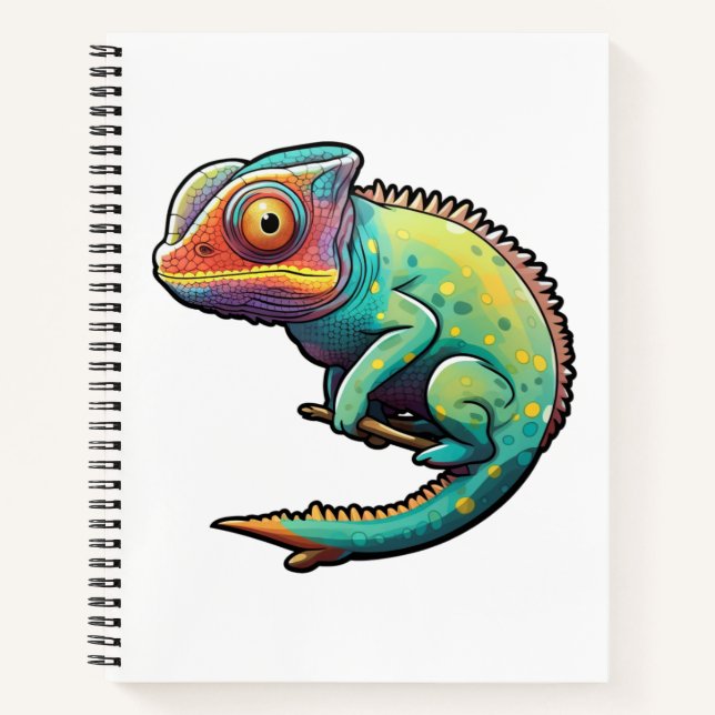 Cartoon Chameleon Notizbuch (Vorderseite)