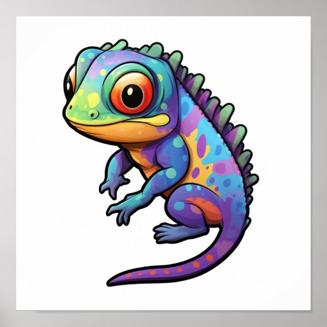 Cartoon Chameleon Poster (Vorne)