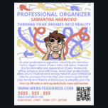 Cartoon Chaos Design, Beruflicher Organisator Flyer<br><div class="desc">Cartoon Chaos Design,  Berufliche Organisator Werbung Flyer durch den Business Card Store.</div>