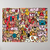 Cartoon Character Hand Drass Muster