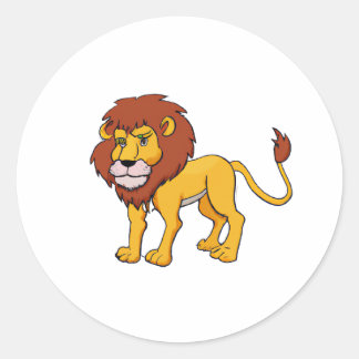 Cartoon Character Lion Runder Aufkleber