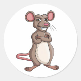 Cartoon Character Mouse Runder Aufkleber