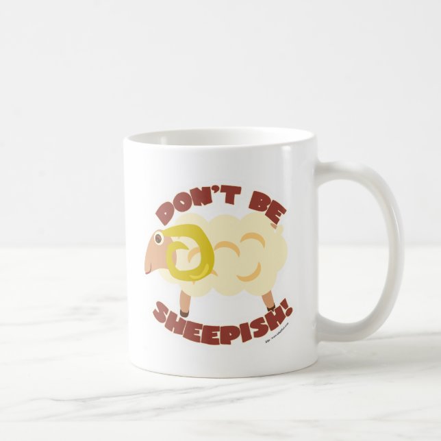 Cartoon Character niedlich Fun Sheepish Sheep Lamb Kaffeetasse (Rechts)