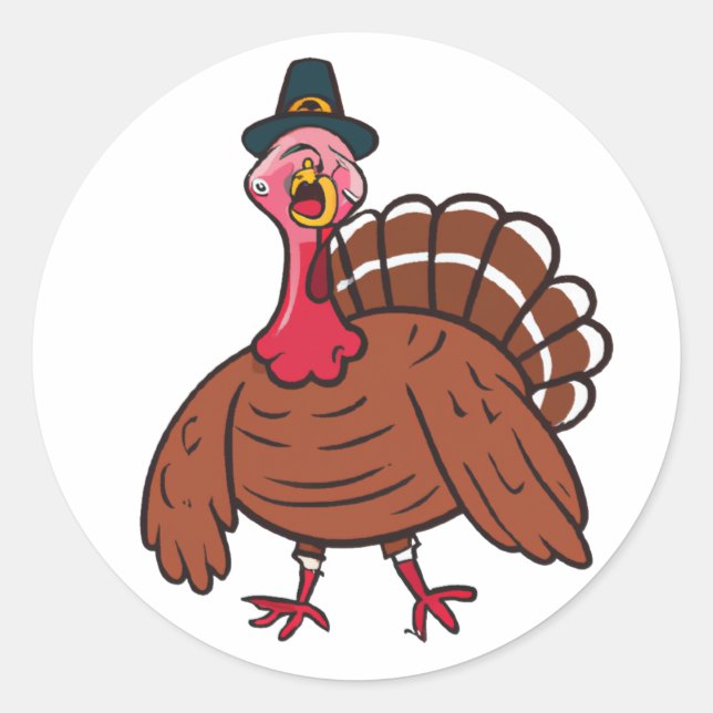 Cartoon Character - Türkei Runder Aufkleber (Vorderseite)