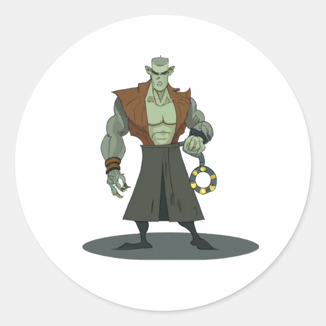 Cartoon Character - Villain Runder Aufkleber (Vorderseite)