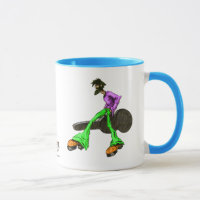 Cartoon-Charakter von Funky Hipster Guitar