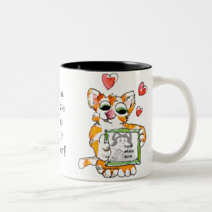 Cartoon Chat Amour Coeur Mug Personnalisé