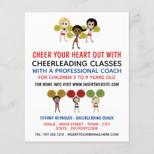 Cartoon Cheerleader Design, Chefklasse Flyer