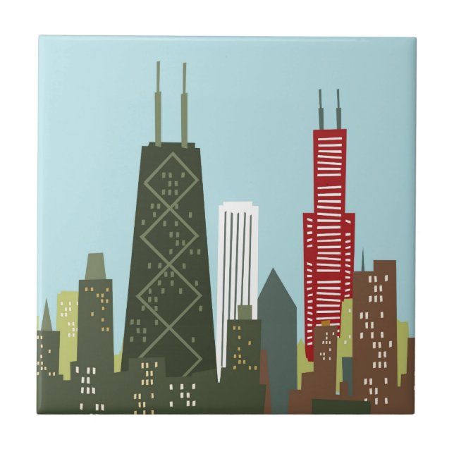 Cartoon Chicago Fliese (Vorderseite)