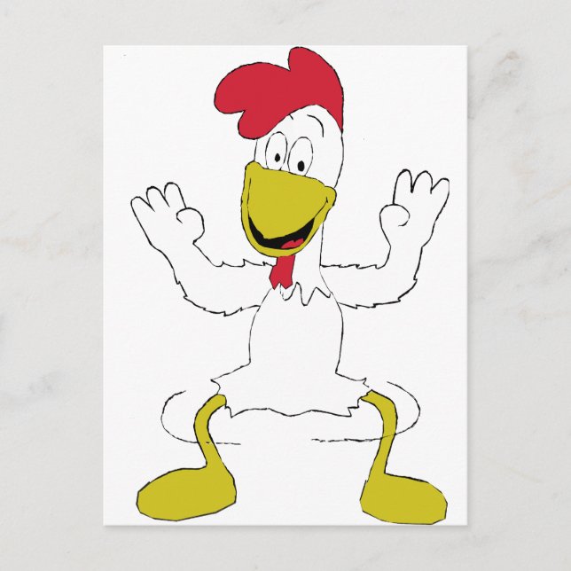 Cartoon Chicken Dance Postkarte (Vorderseite)