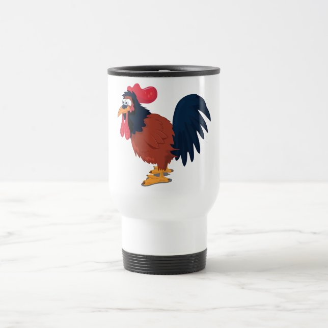 Cartoon Chicken Hen House Reisebecher (Mittel)