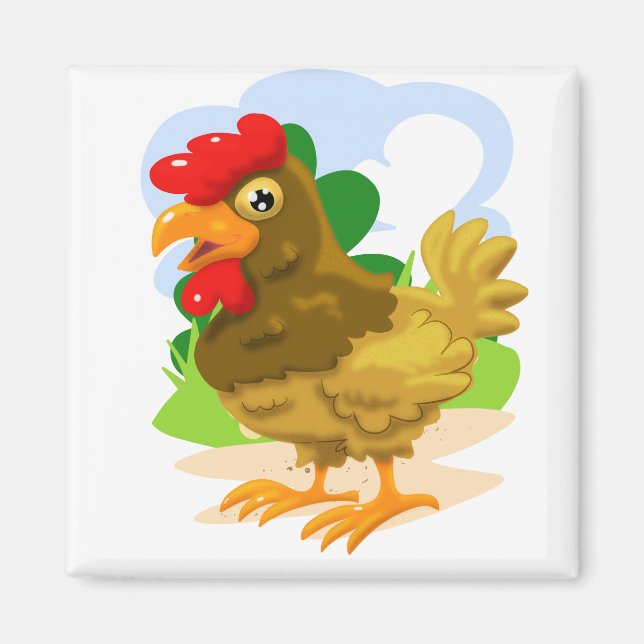 Cartoon Chicken Magnet (Vorne)