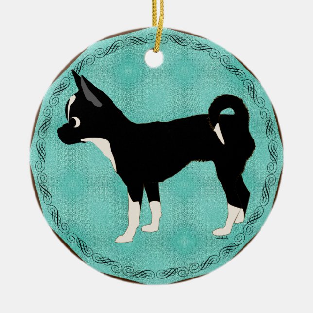 Cartoon Chihuahua v2 Keramik Ornament (Vorne)