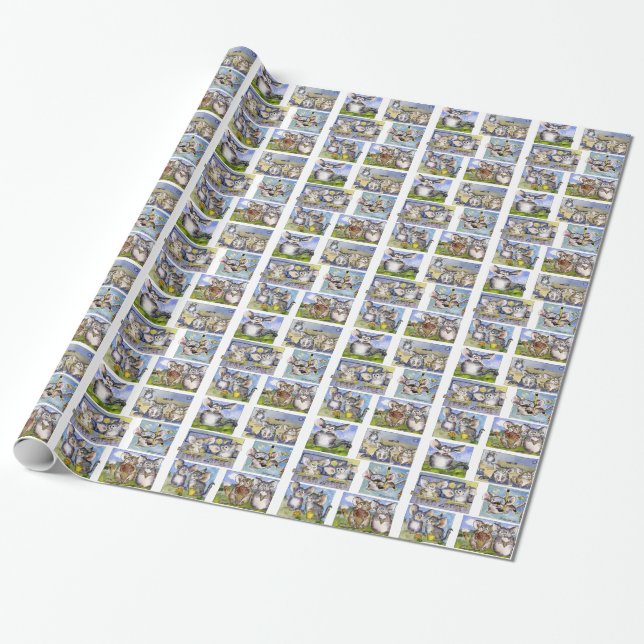 Cartoon-Chinchillas Geschenkpapier (Ungerollt)