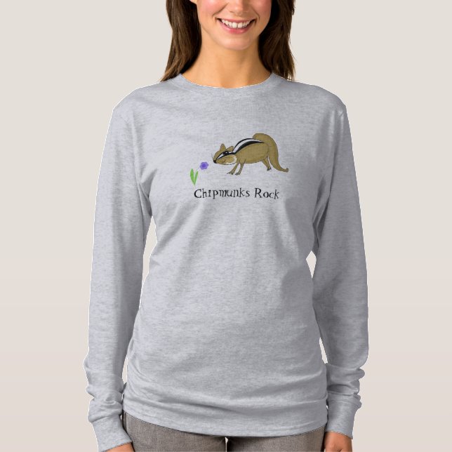 Cartoon Chipmunk mit Sprichwort T-Shirt (Vorderseite)