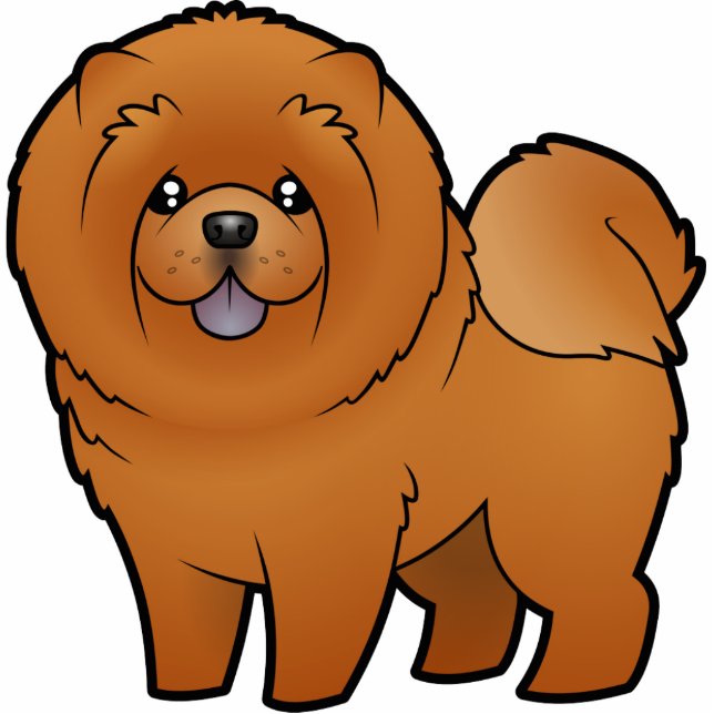Cartoon-Chow-Chow Chow-Chow Fotoskulptur Magnet (Vorne)