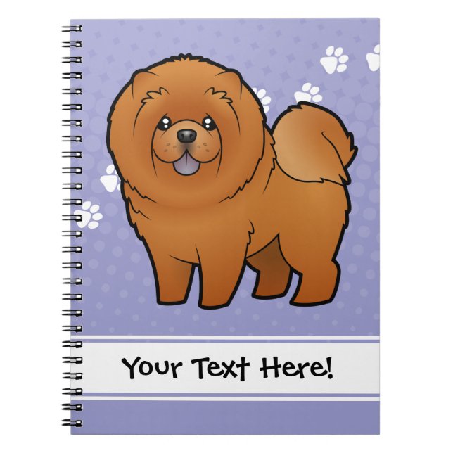 Cartoon-Chow-Chow Chow-Chow Notizblock (Vorderseite)