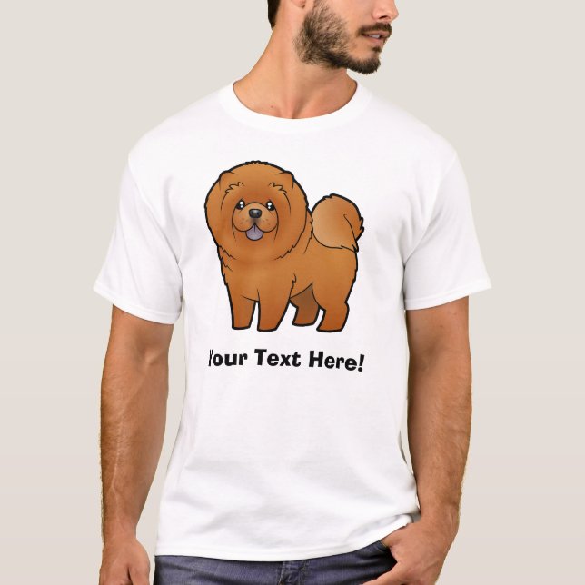 Cartoon-Chow-Chow Chow-Chow T-Shirt (Vorderseite)