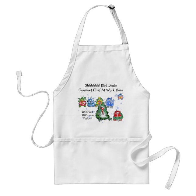 Cartoon Christmas Kiwi Funny Koch Schürze (Vorne)