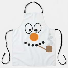 Cartoon Christmas Snowman Face Schürze
