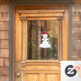 Cartoon Christmas Snowman Fensteraufkleber