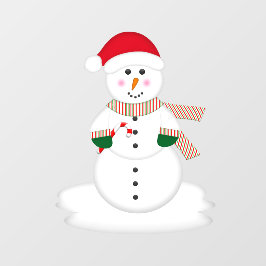 Cartoon Christmas Snowman Fensteraufkleber