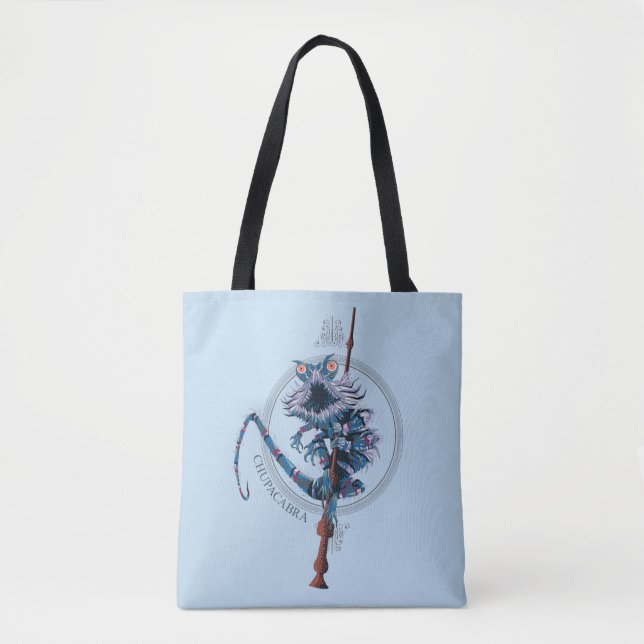 Cartoon Chupacabra & Elder Wand Tasche (Vorderseite)