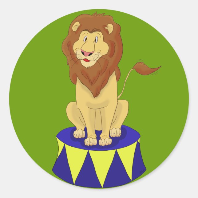 Cartoon Circus Lion Sticker (Vorderseite)
